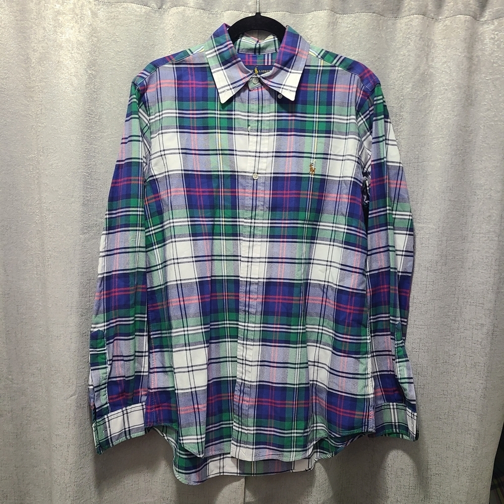 Ralph Lauren‎ Multicolor Plaid Men's Button Down Shirt Preppy Career M